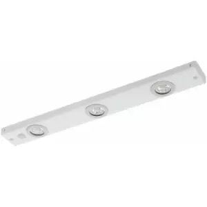 Loops - Flush Ceiling Light Colour White Steel Rocker Switch Bulb LED 3x2.3W Included