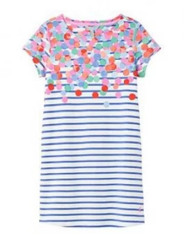 Joules Girls Riviera Spot Dress - Blue/White