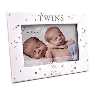 6" x 4" - Bambino Resin Twins Photo Frame