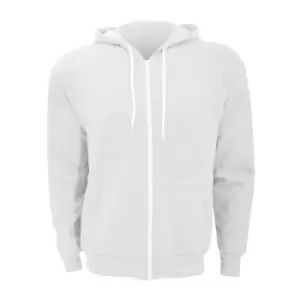 Canvas Unixex Zip-up Polycotton Fleece Hooded Sweatshirt / Hoodie (2XL) (White)