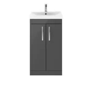 Nuie Athena 500 Floor Standing 2-door Vanity & Thin-edge Basin - Gloss Grey