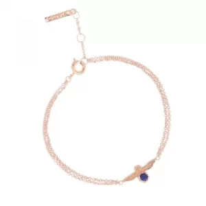 Ladies Olivia Burton Rose Gold Plated Lapis Lazuli Bejewelled Bee Chain Bracelet