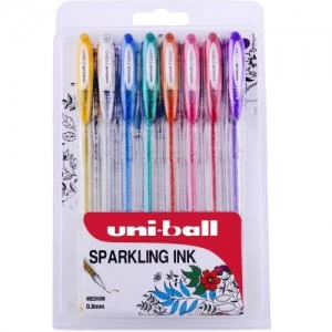 Uni-Ball Signo UM 120SP Sparkling Gel Ink Pen Assorted PK8