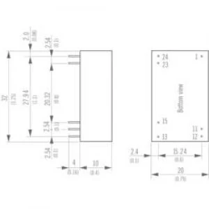 DCDC converter print TracoPower THB 3 1215 12 Vdc 24 Vdc