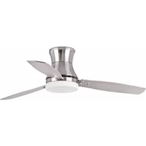 Faro Tonsay 2 Light Large Ceiling Fan Wood, Matt Nickel, Grey with Light, E27