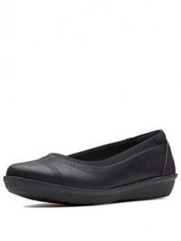 Clarks Cloudsteppers Ayla Low Ballerina Shoes - Black, Size 8, Women