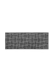 Vector Machine Washable Latex Backed Runner Doormat, 57x150cm, Grey