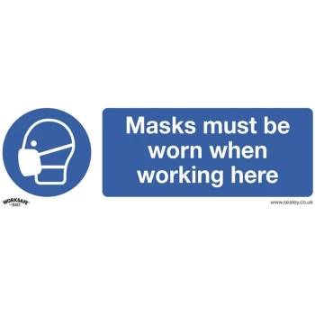 Sealey SS57P1 Mandatory Safety Sign - Masks Must Be Worn - Rigid Plastic