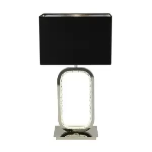 Searchlight Aura Chrome Table Lamp With 1x E27 Holder And LED Base With Crystal Glass Detail