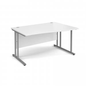 Maestro 25 SL Right Hand Wave Desk 1400mm - Silver Cantilever Frame w