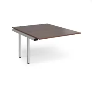 Bench Desk Add On 2 Person Rectangular Desks 1200mm Walnut Tops With Silver Frames 1600mm Depth Connex