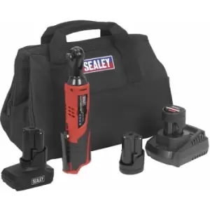 Sealey CP1202KITB Ratchet Wrench Kit 3/8"Sq Drive 12V Lithium-ion - 3 Batteries