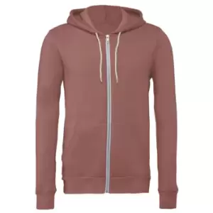 Canvas Unixex Zip-up Polycotton Fleece Hooded Sweatshirt / Hoodie (M) (Mauve)