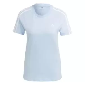 adidas Essentials Slim 3-Stripes T-Shirt Womens - Blue Dawn / White