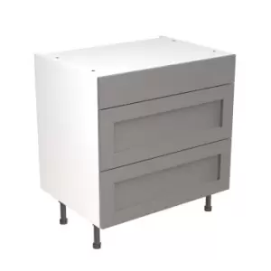 KitchenKIT Shaker 80cm 3-Drawer Unit - Matt Dust Grey