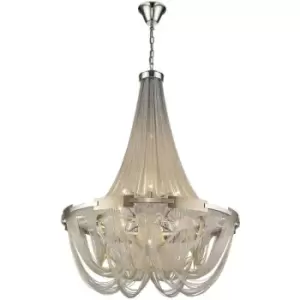 Spring Lighting - 10 Light Chandelier Silver Finish, E14