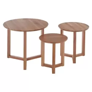 Set of 3 Solid Oak Side Tables