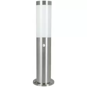 Loops - IP44 Outdoor Bollard Light & pir Sensor Stainless Steel 12W E27 450mm Lamp Post