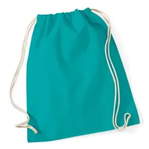 Westford Mill Cotton Gymsac Bag - 12 Litres (Pack of 2) (One Size) (Emerald)