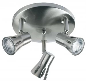 3 Light Spotlight Satin Chrome, GU10