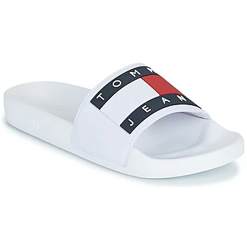 Tommy Jeans TOMMY JEANS FLAG POOL SLIDE womens in White,5,6.5,3.5,4,5,6,6.5,7