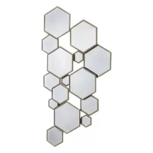 120 x 64cm Gold Geometric Statement Mirror