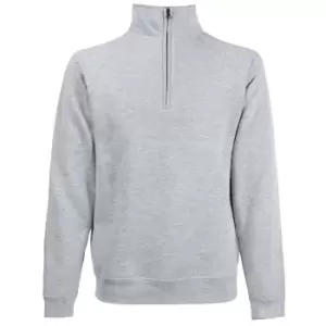 Fruit Of The Loom Mens Zip Neck Sweatshirt (XL) (Heather Grey)