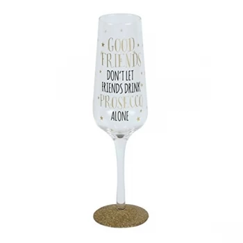 Signography Sparkling Flute Glass - Good Friends & Prosecco