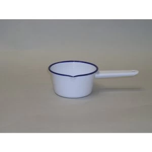 Falcon 14cm White Enamel Milk Pan White Blue Rim