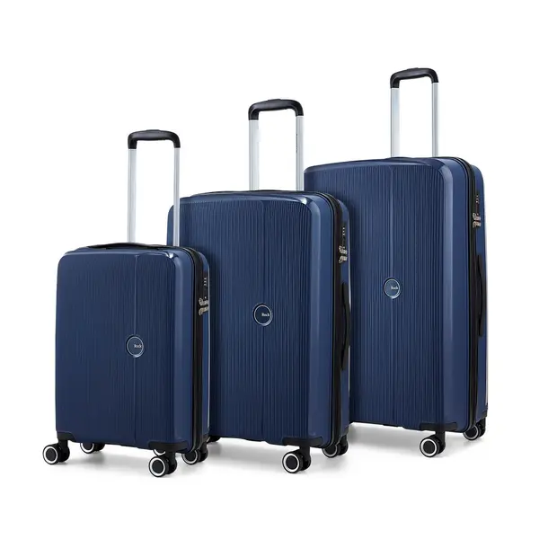 Rock Luggage Hudson VXP53 8 Wheel Hardshell Navy Suitcase 3Pcs Set