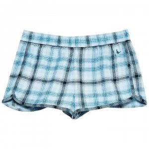 Jack Wills Hocks Checked Lounge Shorts - Pale Blue