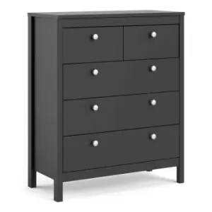 Madrid Chest 3 Plus 2 Drawers, Black Matt