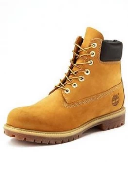 Timberland Mens 6" Premium Leather Boots Wheat Size 9 Men