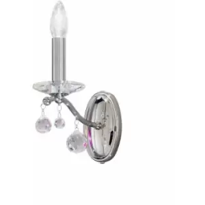 Kolarz Lighting - Kolarz CARMEN 2 - Classic Crystal Candle Wall Light Polished Chrome, 1x E14