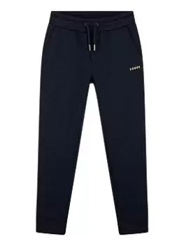 BOSS Boys Gold Logo Joggers - Navy, Size 8 Years