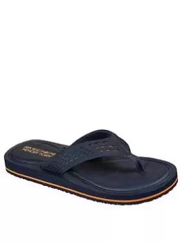 Skechers Tocker Thong Sandal With Memory Foam, Navy, Size 7, Men