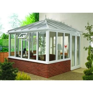 Wickes Edwardian Dwarf Wall White Conservatory - 13 x 15 ft