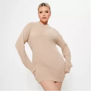 I Saw It First Rib Oversized Jumper Dress - Brown