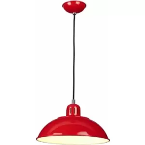 Loops - 1 Bulb Ceiling Pendant Light Fitting Red LED E27 60W Bulb