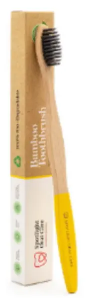 Spotlight Oral Care Yellow Bamboo Toothbrush