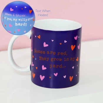 For Your Eyes Only Heat Changing Mug - Roses Are Red