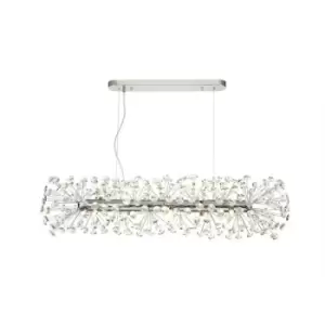 Luminosa Oblong Linear Pendant 10 Light G9 Polished Chrome, Crystal