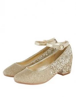 Monsoon Girls Autumn Ombre Glitter Shoes - Gold, Size 4 Older