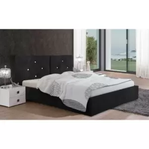 Envisage Trade - Cubana Upholstered Beds - Plush Velvet, Double Size Frame, Black - Black