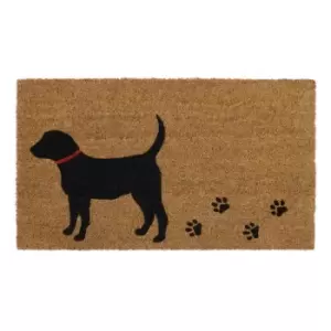 JVL Eco-friendly Latex Backed Coir Door Mat, Puppy Love