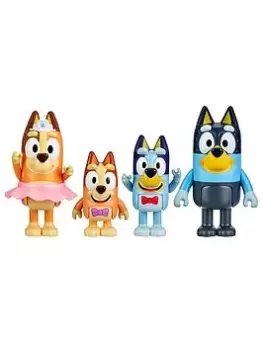 Bluey Bluey & Family Figure 4-Pack: Bluey, Bingo, Bandit & Chilli in dress up, One Colour