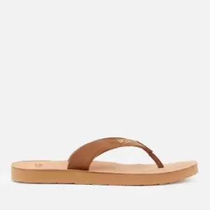 UGG Womens Tawney Logo Flip Flops - Chestnut - UK 8