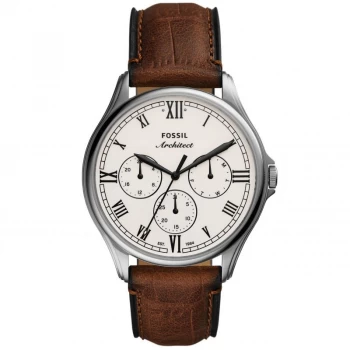 Fossil White And Brown 'ARC - 02' Classical Watch - FS5800 - multicoloured