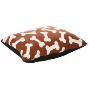 Boneo Dog Bed Cushion Soft Washable Fleece Fur Warm Pet Pillow Basket Insert - Brown - Medium