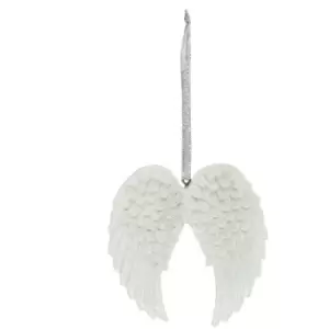 Something Different Angel Wings Hanging Ornament (One Size) (White/Silver) - White/Silver